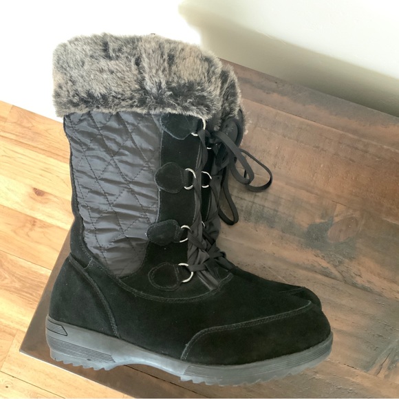 Lands’ End Insulated Winter Snow Boots Black Size 9 - Picture 10 of 13